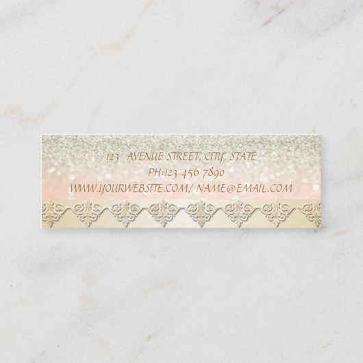 Carte De Visite Mini Élégant Design Chic Proffesional (Dos)