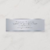 Carte De Visite Mini Élégant design manuscrit moderne look Argent (Dos)