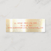 Carte De Visite Mini Élégant Design Moderne Brillant, Or, Faux Lashes (Dos)