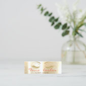 Carte De Visite Mini Élégant Design Moderne Brillant, Or, Faux Lashes (Debout devant)