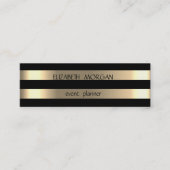 Carte De Visite Mini Élégant Design Moderne Or Grillé, Noir (Devant)