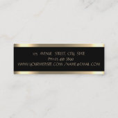 Carte De Visite Mini Élégant Design Moderne Or Grillé, Noir (Dos)