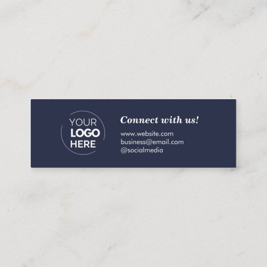 Carte De Visite Mini Élégant écriture manuscrite de script Merci bleu m (Dos)