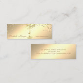 Carte De Visite Mini Élégant élégant Gold Diamonds Arbre Silhouette (Devant / Derrière)