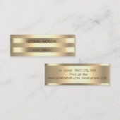 Carte De Visite Mini Élégant élégant moderne or rayé (Devant / Derrière)