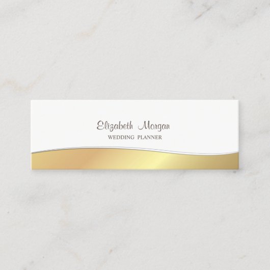 Carte De Visite Mini Élégant, élégant, sophistiqué, Faux Gold (Devant)