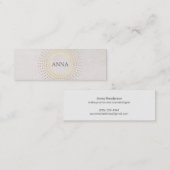 Carte De Visite Mini Élégant et chic Nom simple Gold Circle Motif (Devant / Derrière)