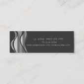 Carte De Visite Mini Élégant et élégant noir-argent (Dos)