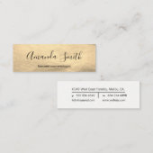 Carte De Visite Mini Elégant et élégant (or) (Devant / Derrière)