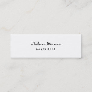 Carte De Visite Mini Élégant et élégant Simple Simple Blanc Minimaliste