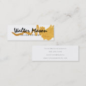 Carte De Visite Mini Elégant Faux Gold brossé Texture (Devant / Derrière)