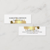 Carte De Visite Mini Elégant Faux Gold brossé vertical (Devant / Derrière)