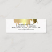 Carte De Visite Mini Elégant Faux Gold brossé vertical (Dos)
