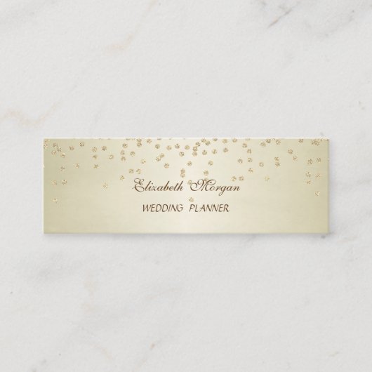 Carte De Visite Mini Élégant Faux Gold Foil Confetti- Diamants (Devant)