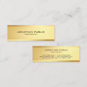 Carte De Visite Mini Elégant Faux Gold Moderne Simple Modèle Mini (Devant / Derrière)