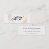 Carte De Visite Mini Élégant Faux Platinum Brossé Fancy Monogramme (Devant / Derrière)