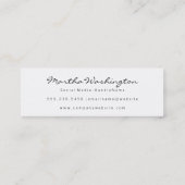 Carte De Visite Mini Élégant Faux Platinum Brossé Fancy Monogramme (Dos)