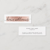 Carte De Visite Mini Élégant feuille d'or rose blanc moderne organisate (Devant / Derrière)