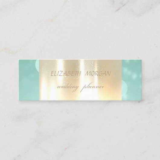 Carte De Visite Mini Élégant Glamorouse moderne, Faux Gold, Bokeh (Devant)