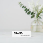 Carte De Visite Mini Élégant Gras Script Monogramme noir et blanc (Debout devant)