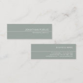 Carte De Visite Mini Elégant Green Sleek Design Luxe Professionnel (Devant / Derrière)