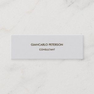 Carte De Visite Mini Élégant gris minimaliste Professionnel moderne