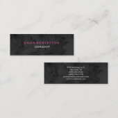 Carte De Visite Mini Élégant gris rose maigre moderne professionnel (Devant / Derrière)