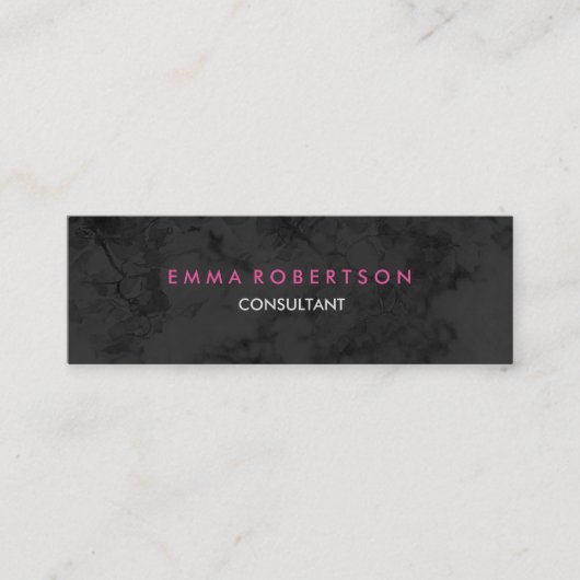 Carte De Visite Mini Élégant gris rose maigre moderne professionnel (Devant)