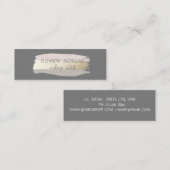Carte De Visite Mini Élégant Gris Simple, Brosse À Huile (Devant / Derrière)