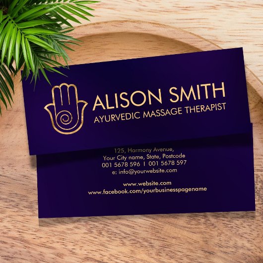 Carte De Visite Mini Élégant Hamsa Main Energy Spiral