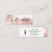 Carte De Visite Mini Élégant Hello Minimal Calligraphie Rose Or (Devant / Derrière)