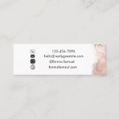 Carte De Visite Mini Élégant Hello Minimal Calligraphie Rose Or (Dos)