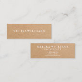 Carte De Visite Mini Élégant Kraft Russe (Devant / Derrière)