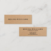 Carte De Visite Mini Élégant Kraft Russe (Devant / Derrière)