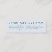 Carte De Visite Mini Élégant linge bleu doux wedding planner minimal (Dos)