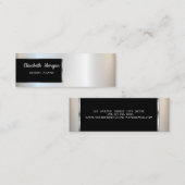 Carte De Visite Mini Elégant Luxe élégant Argent, Cadre (Devant / Derrière)