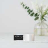 Carte De Visite Mini Elégant Luxe élégant Argent, Cadre (Debout devant)