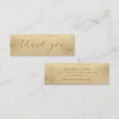 Carte De Visite Mini Elégant Luxe Moderne Chimie Merci doré (Devant / Derrière)