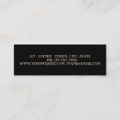 Carte De Visite Mini Elégant Luxe Moderne, Noir, Or rayé (Dos)