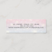 Carte De Visite Mini Elégant Luxe Moderne, Silver Stripe, Bokeh (Dos)