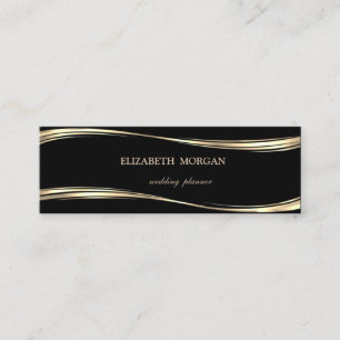 Carte De Visite Mini Élégant Luxueux Élégant, Or, Noir