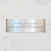 Carte De Visite Mini Élégant Marbre d'argent professionnel moderne (Dos)