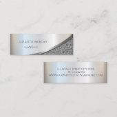 Carte De Visite Mini Élégant Marbre d'argent professionnel moderne (Devant / Derrière)