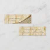 Carte De Visite Mini Élégant marbre doré professionnel moderne (Devant / Derrière)