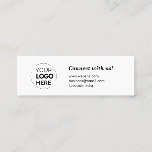 Carte De Visite Mini Élégant Merci écriture manuscrite de script blanc (Dos)