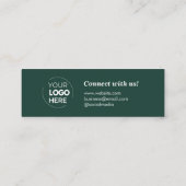 Carte De Visite Mini Élégant Merci écriture manuscrite de script Emeral (Dos)