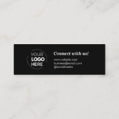 Carte De Visite Mini Élégant Merci écriture manuscrite de script noir (Dos)