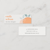 Carte De Visite Mini Elégant Mignonne Orange Abstrait Gras Citrus Fruit (Devant / Derrière)