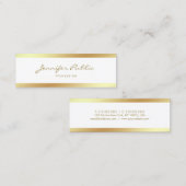 Carte De Visite Mini Élégant Mini Calligraphie Script Gold Clean Design (Devant / Derrière)
