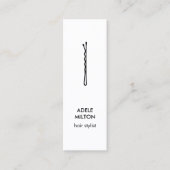 Carte De Visite Mini Élégant minimal noir poil blanc (Devant)